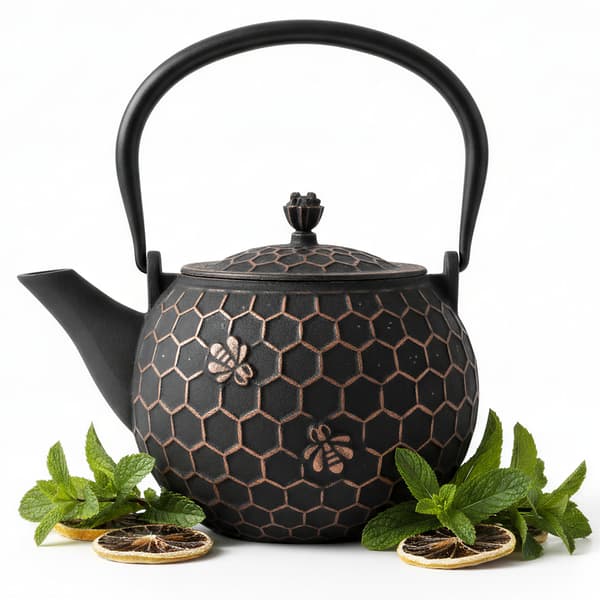 Støbejernskedel 1,8L teinfuser + varmer + gaffel