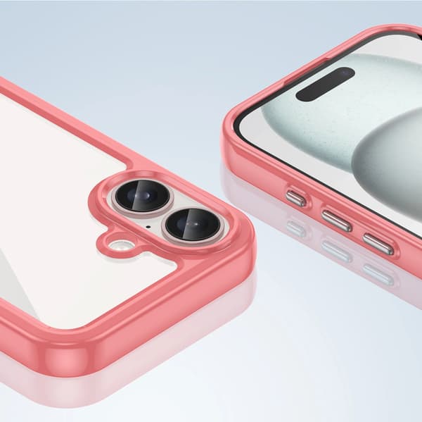 Outer Space-cover med gelramme til iPhone 16 Plus - Rød