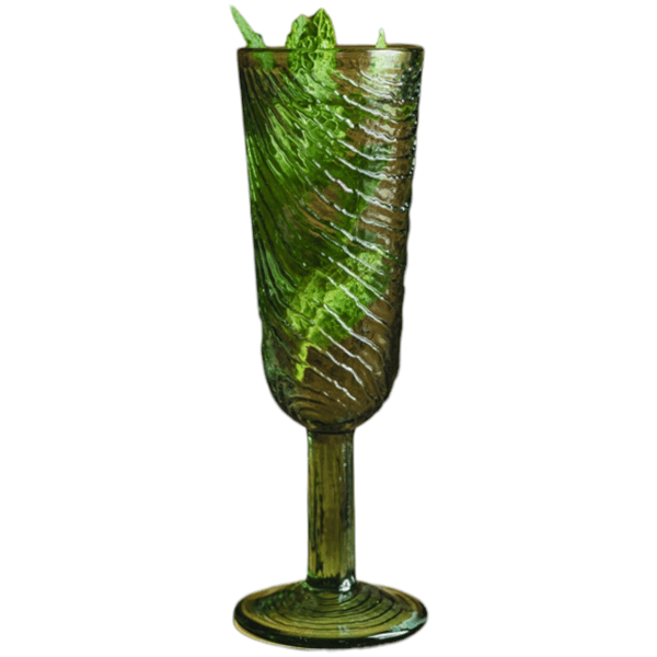 CHAMPAGNEGLAS, TRÆSKIVEMØNSTER, ARBRE GRØNT DESIGN