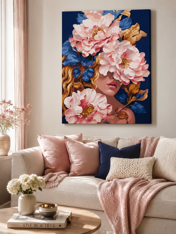 MALING EFTER TAL MED RAMME Billeder til maleri - Blomstervedhæng 40x50 cm