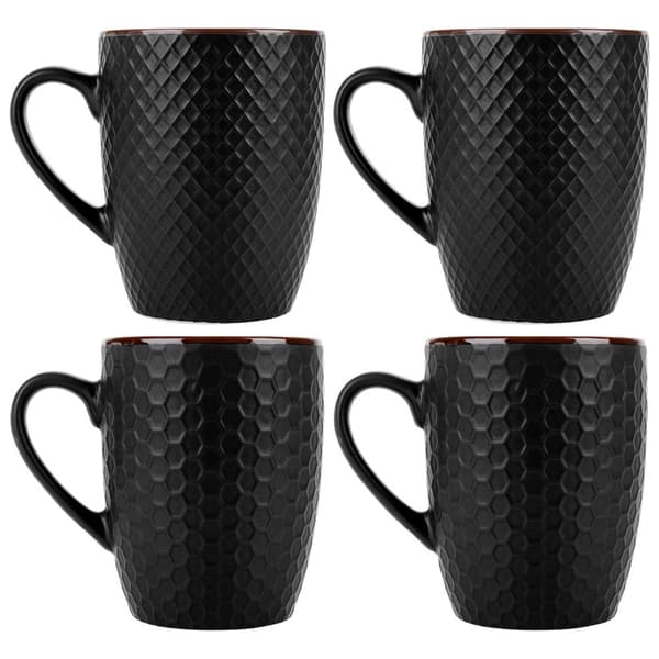 Keramiska koppar svarta 400 ml 4 st