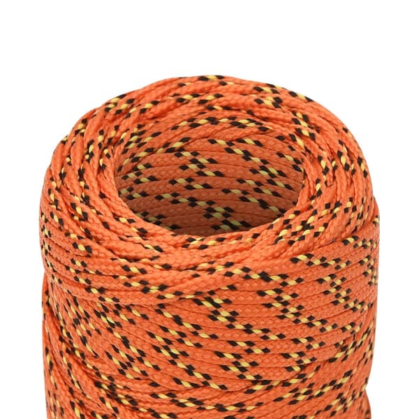 vidaXL Segelrep, Orange, 2 mm, 25 m, Polypropylen