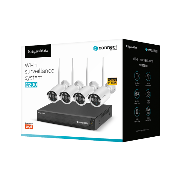 WiFi FullHD overvågningssæt med 4 C200 IP-kameraer