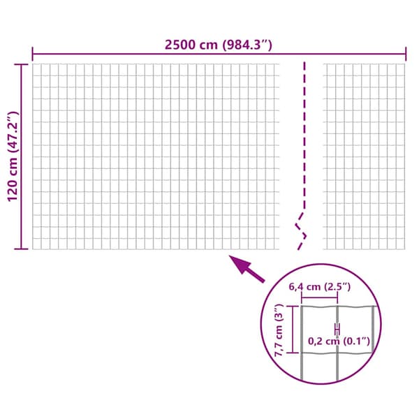 vidaXL Euroaita, Teräs, 25 x 1,2 m, Harmaa