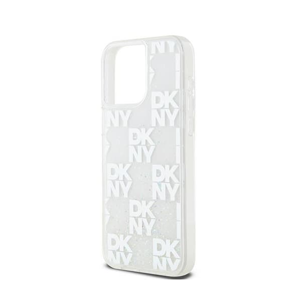 DKNY Liquid Glitter Multilogo - iPhone 15 Pro Max-skal (vitt)