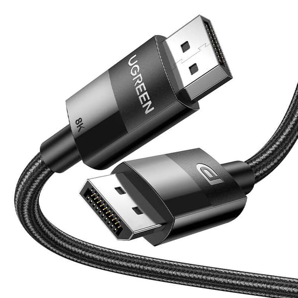 Flätad videokabel 2 x DisplayPort 1.4 hane-hane UGREEN 80390 1m