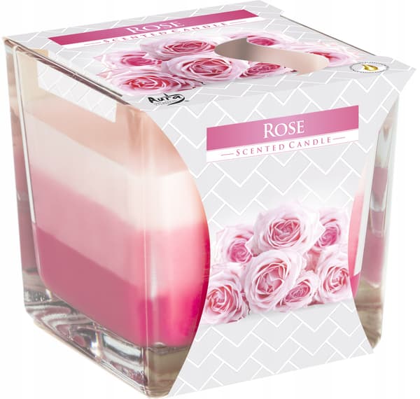 Duftlys Tricolor Glas ROSE