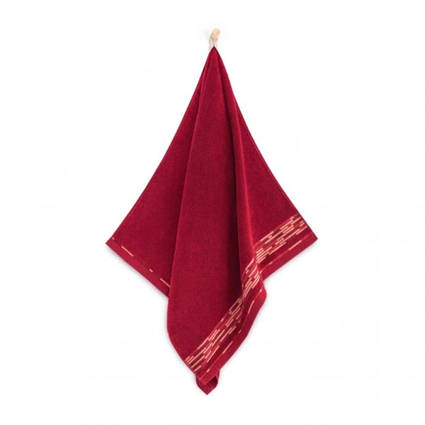 Grafisk håndklæde 70x140 Zwoltex bordeaux
