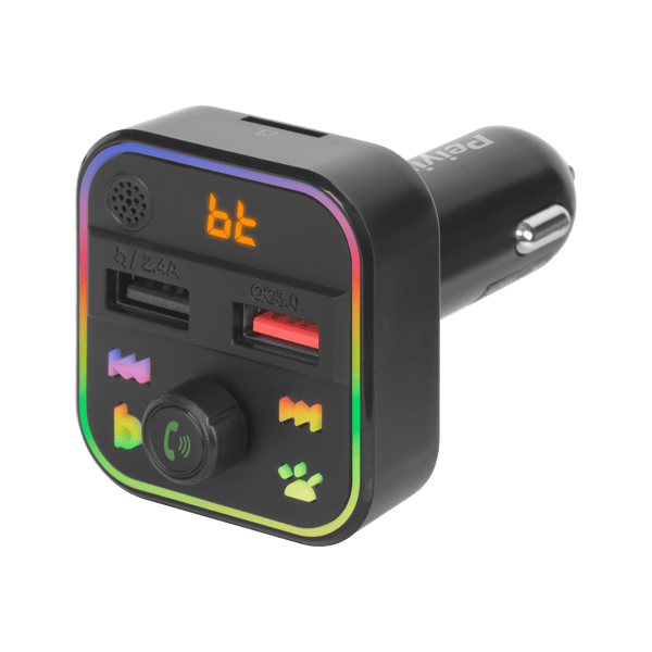 Peiying FM-sändare Bluetooth 5.3 2xUSB SD-kortläsare QC-snabbladdare