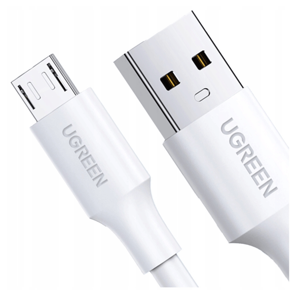 UGREEN US289 USB till Micro USB-kabel QC 3.0 2.4A 1.5m (vit)