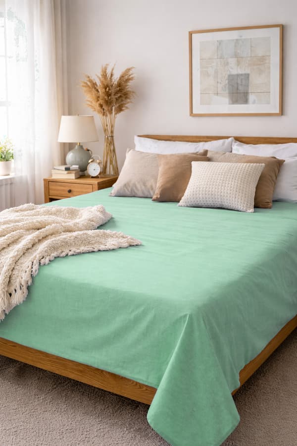 Bomuldslagen uden elastik 180x200 noris celadon