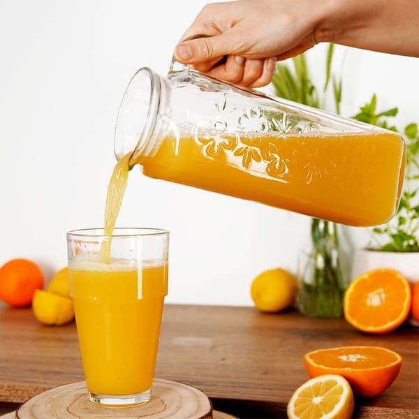 Lasinen kannu kannella 1,2 l