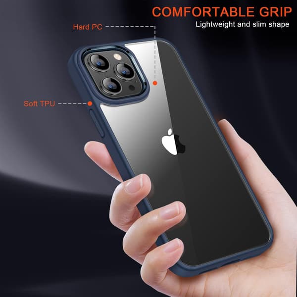 SILIKONE ETUI BLÅ GLAS 9H TIL APPLE IPHONE 14 PRO A2890 A2650