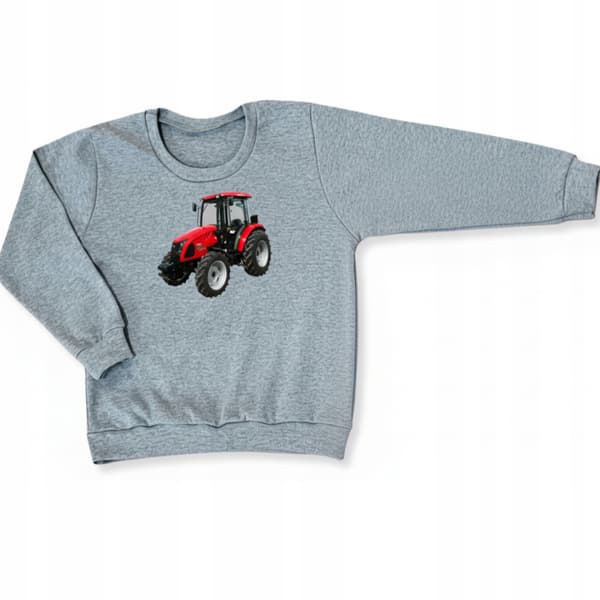 BARNPYJAMAS 128 för POJKAR 100% bomull TRAKTOR gråmelerad