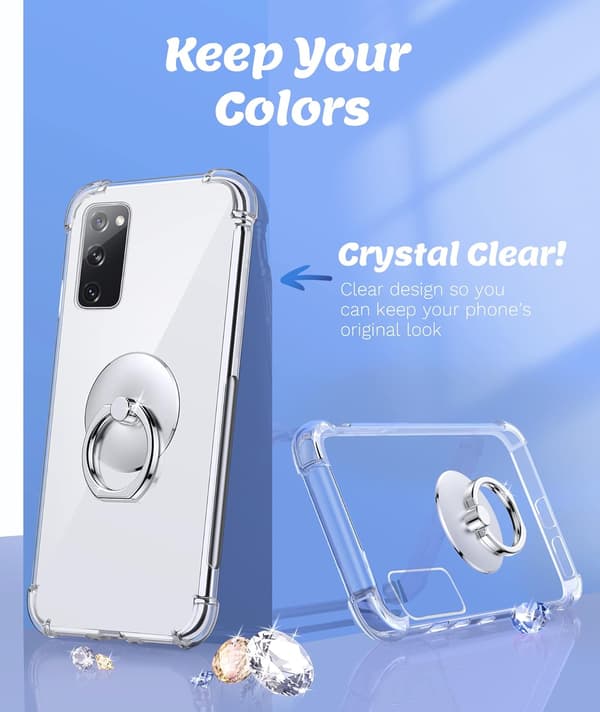 ETUI TIL SAMSUNG GALAXY S20 FE KLAR SILIKONE MED RING