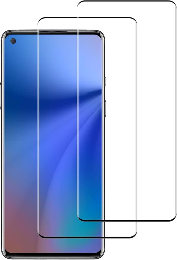 2x Hærdet glas til Oneplus 9 Pro sorte striber + 2x Kameraglas