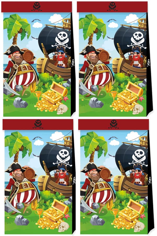 PIRATER Papirposer Piratø 4 stk.