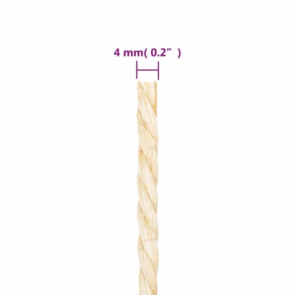 vidaXL 100% sisalreb, 4 mm, 100 m