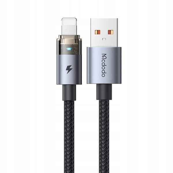 MCDODO USB-KABEL HURTIGOPLADNING TIL IPHONE LIGHTNING PD 36W 1M LED SORT