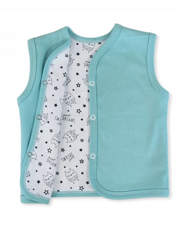 Baby bomullsväst 62 ärmlös jacka MINT