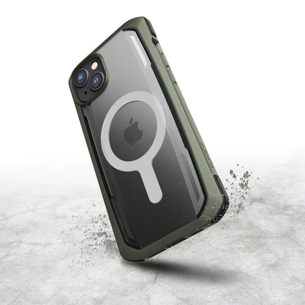 Raptic X-Doria Secure Case iPhone 14 med MagSafe-skyddsskal grönt