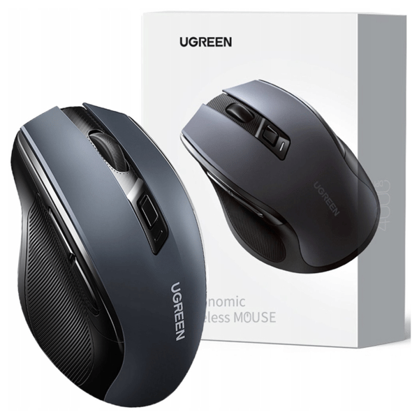 UGREEN Trådløs Mus 2.4 GHz + Bluetooth 5.0 (Sort)