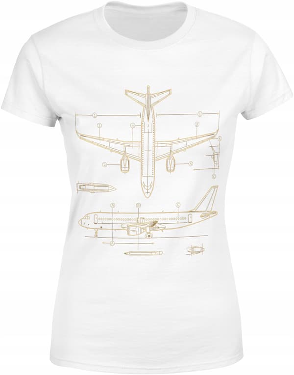 T-SHIRT FLYGPLANSPILOT FLYGTEKNISKT SYSTEM DAMTRYCK