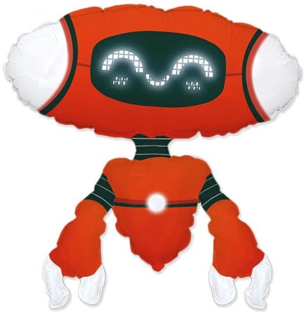 Folieballong 24 FX - Robot Röd (pappersförpackning)