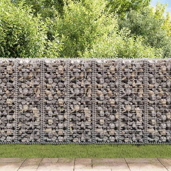 vidaXL Gabionkorg med lock, galvaniserad tråd, 100x30x30 cm