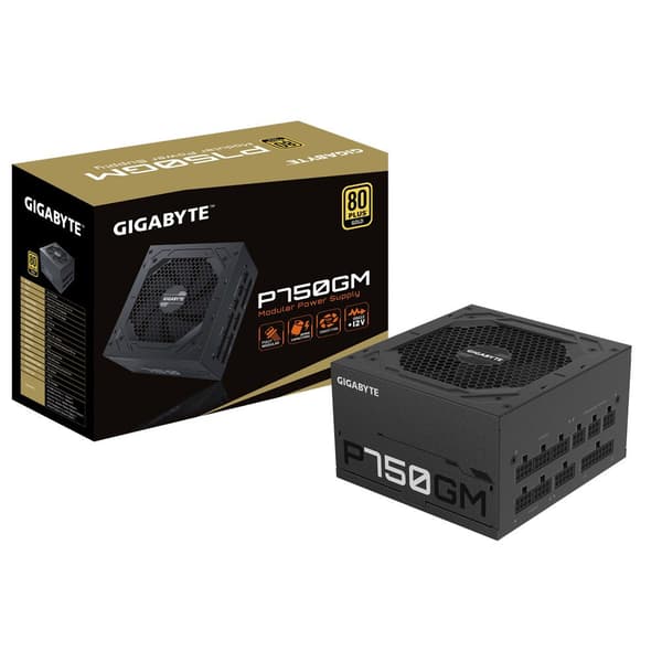 Gigabyte GP-P750GM computerstrømforsyning, 750 W, ATX, sort
