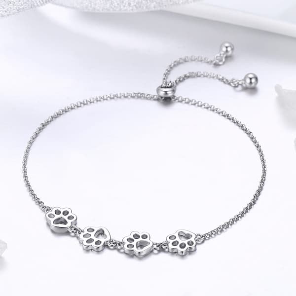 Silverarmband med klor och justerbar längd, 925 silver