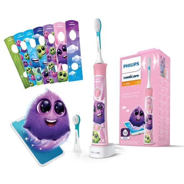 Philips Sonicare HX6352/42 lapsille – Vaaleanpunainen Sonic-hammasharja Bluetoothilla
