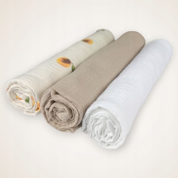 Plumeri Muslinblöjor Set med 3 färger 70x70 cm