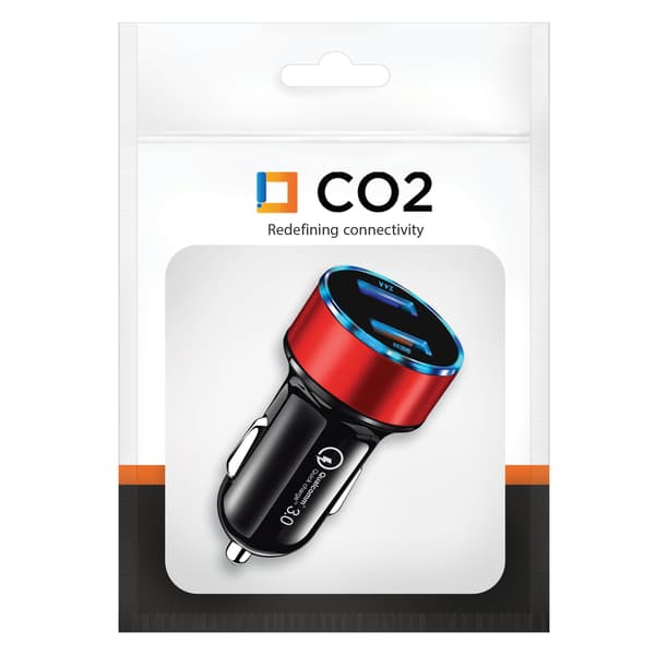 CO2 SNABB USB-BILLADDARE QC 3.0 LED-BATTERISPÄNNINGSMÄTARE