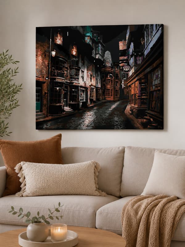 Maleri efter tal Billeder at male - Harry Potter Diagonalstræde 50x40 cm