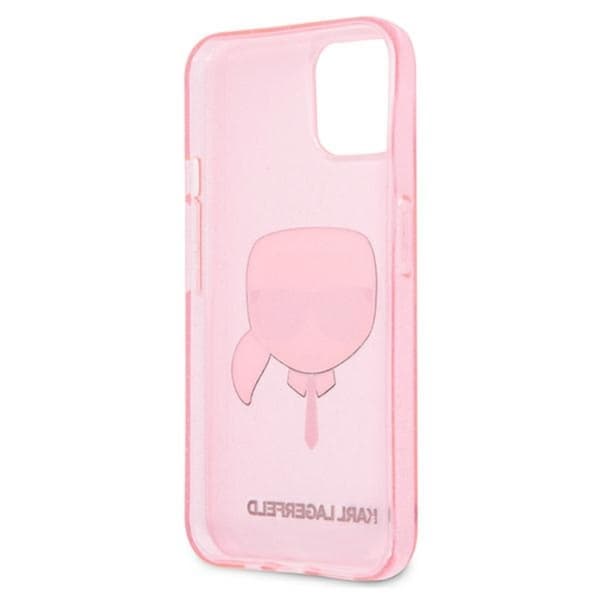Karl Lagerfeld Karl's Head Glitter - iPhone 13 Mini cover (lyserød)