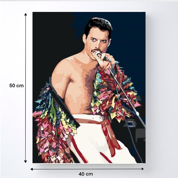 Målning med siffror med ram Freddie Mercury 40x50 cm