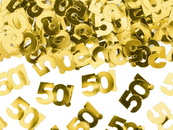 Metallinen konfetti numero 50 15g