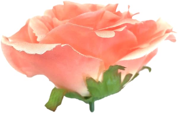 Kunstig rosenhovedblomst laks dekorativ