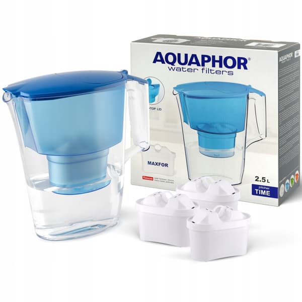 Aquaphor Time 2,5L filterkande + 3 patroner, blå