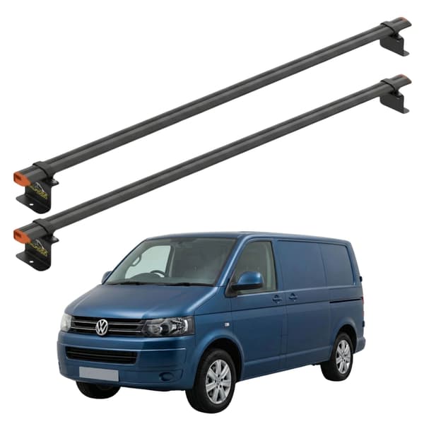 Takräcke VW Transporter T5 2003-2015 punktmontering svart 2 stänger
