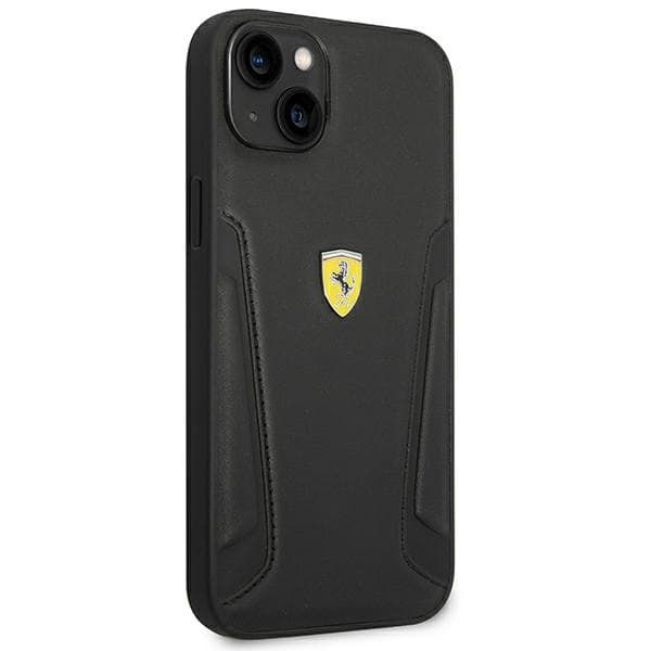 Ferrari FEHCP14MRBUK iPhone 14 Plus / 15 Plus 6.7 sort/sort hårdt cover læder stempel sider