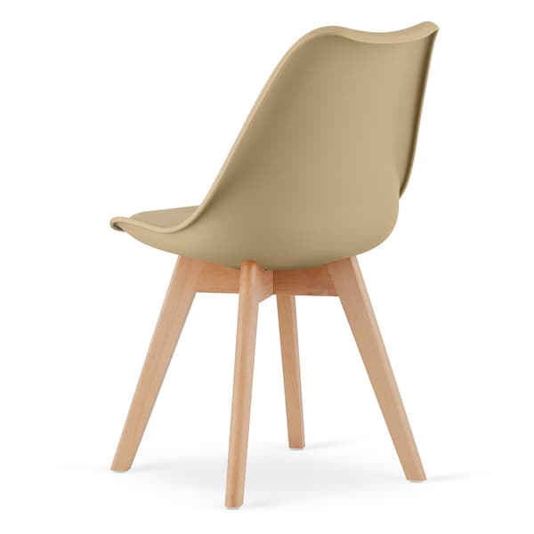 MARK stol - mørk beige / naturlige ben x 4