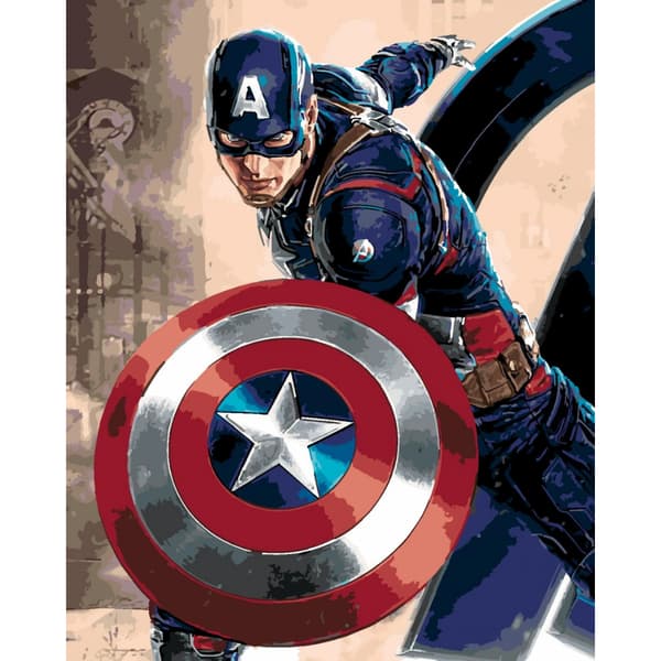 MÅLNING MED SIFFROR Bilder att måla - Captain America Marvel 40x50 cm