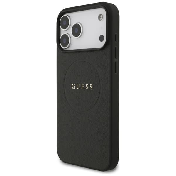 Guess Grained Ring MagSafe - iPhone 17 Pro Max-skal (svart)