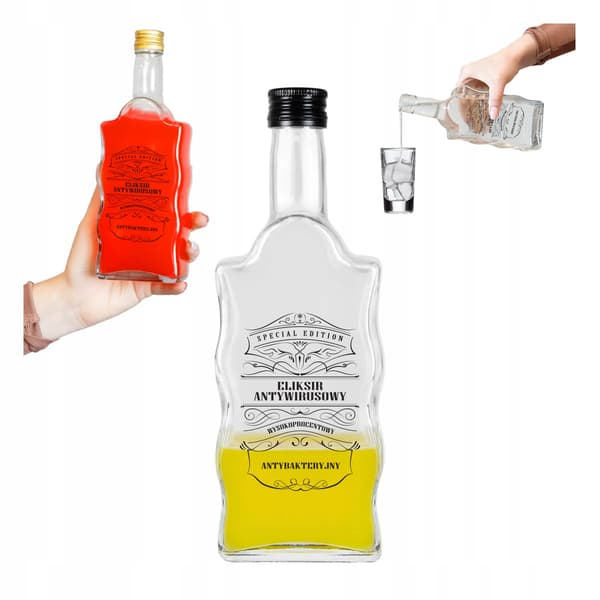 50x MOONLIGHT FLASKER MED PRINT ANTIVIRUS ELIXIR 0,5 l til vodka