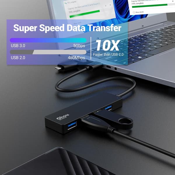 USB-C HUB-ADAPTER 4-i-1 4x USB 3.0 SPLITTER-KONTAKTAPTER