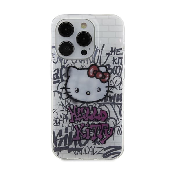 Hello Kitty IML Kitty On Bricks Graffiti - iPhone 15 Pro Max cover (hvid)