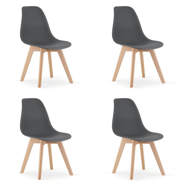 KITO stol mørkegrå / naturlige ben x 4