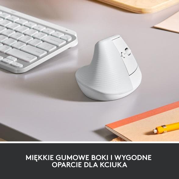 Logitech Lift vertikal trådlös mus vit 910-006475